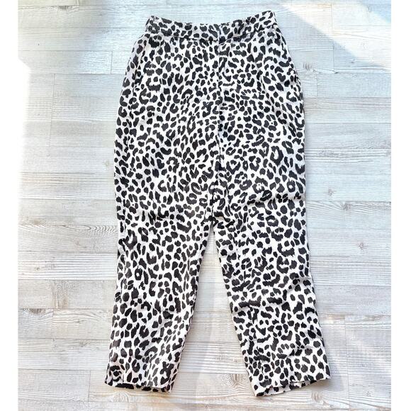 J. Crew Leopard Print Linen‎ Blend Easy Pant | Brown/Ivory Size 2 - Picture 1 of 9